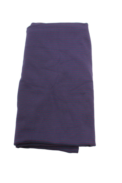 Lululemon Womens Button Trim Striped Knit Cowl Scarf Navy Purple 56"x28"