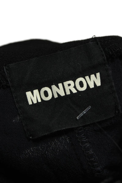 Monrow Women Jogger Pants Black Rayon Drawstring Size L