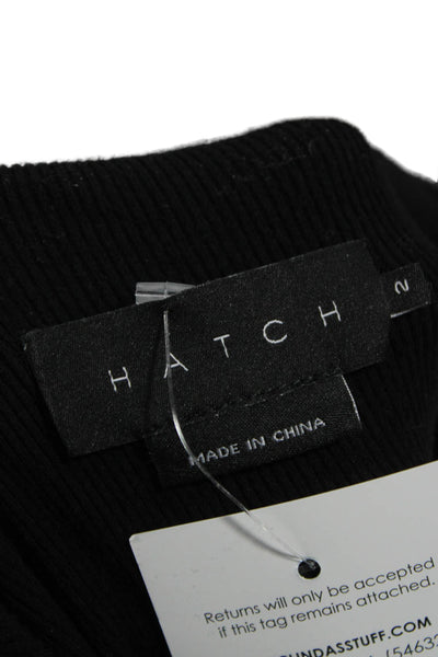 Hatch Womens Cropped Maternity Pants Black Rayon Size 2