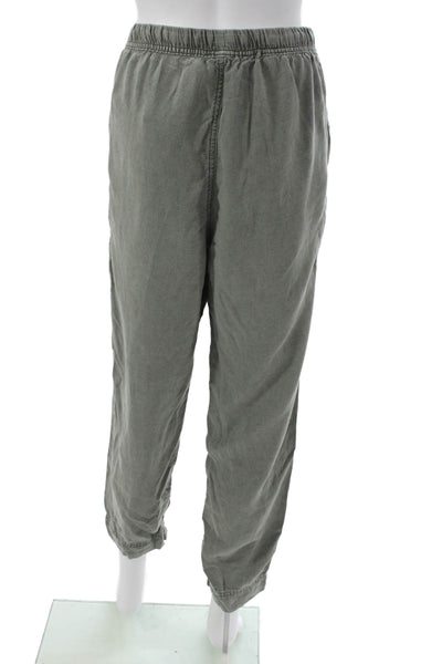 Splendid Women Jogger Pants Green Lyocell Drawstring Inseam 26 Size L