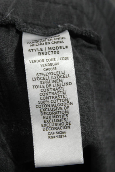 Splendid Women Jogger Pants Gray Drawstring Lyocell Linen Blend Size L