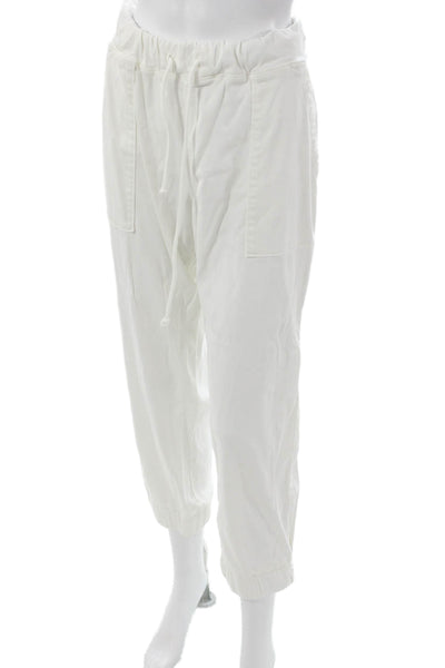 Bella Dahl Womens Cropped White Tencel Lyocell Drawstring Pants Size XL