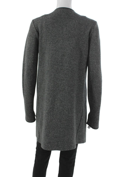 Zara Knit Women Wrap V-Neck Gray Cotton Long Sleeve Sweater Size M