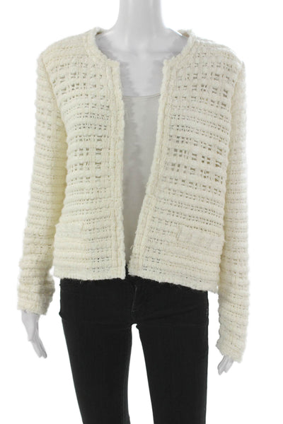 IRO Womens Basic Jacket White Long Sleeve Acrylic Size 42