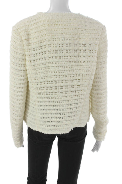 IRO Womens Basic Jacket White Long Sleeve Acrylic Size 42