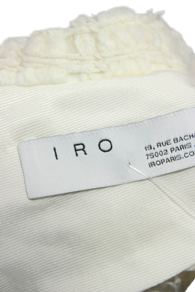IRO Womens Basic Jacket White Long Sleeve Acrylic Size 42