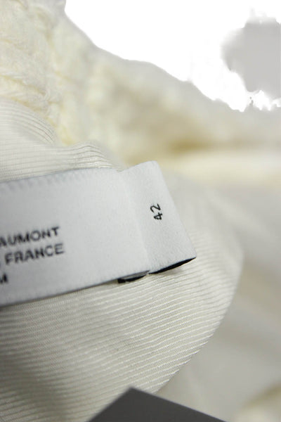 IRO Womens Basic Jacket White Long Sleeve Acrylic Size 42