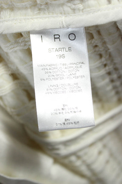 IRO Womens Basic Jacket White Long Sleeve Acrylic Size 42