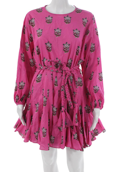 Rhode Women Fit & Flare Pink Cotton Dress Size XS