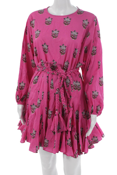 Rhode Women Fit & Flare Pink Cotton Dress Size XS