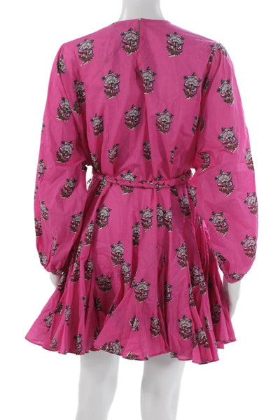 Rhode Women Fit & Flare Pink Cotton Dress Size XS