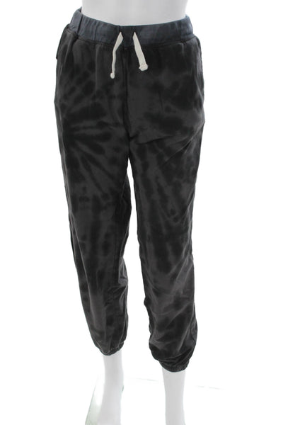Electric & Rose Unisex Gray Tie Dye Pima Cotton Jogger Pants Drawstring Size XL