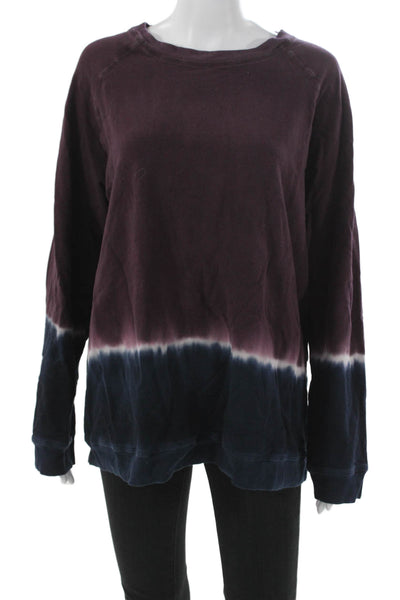 Electric & Rose Women Purple Colorblock Crewneck Pullover Size XL