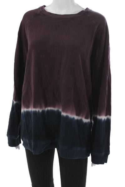 Electric & Rose Women Purple Colorblock Crewneck Pullover Size XL