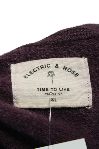 Electric & Rose Women Purple Colorblock Crewneck Pullover Size XL