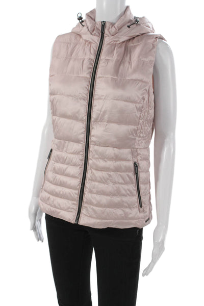 Rino & Pelle Women Pink Sleeveless Puffer Jacket Zip Size 36