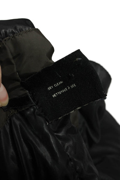 Cole Haan Womens Black Puffer Jacket Button Closure Size L