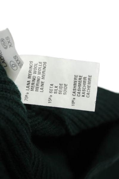 Fabiana Filippi Women Pullover V-Neck Merino Wool Green Long Sleeve Size 6