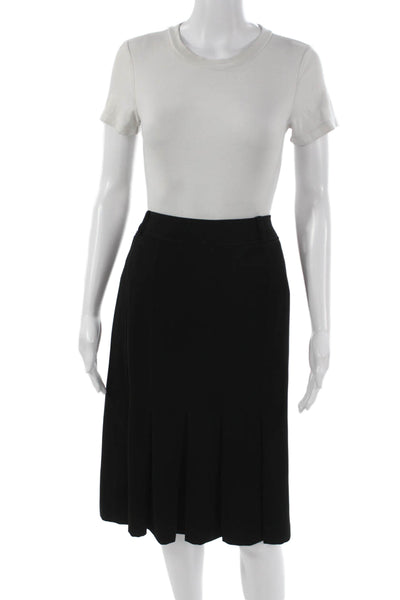 Luisa Spagnoli Women Pleated Skirt Black Polyester Blend Size 50