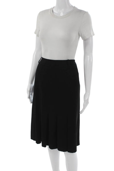 Luisa Spagnoli Women Pleated Skirt Black Polyester Blend Size 50