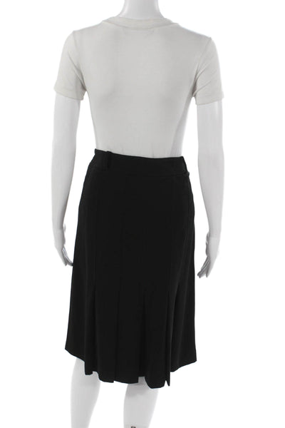 Luisa Spagnoli Women Pleated Skirt Black Polyester Blend Size 50