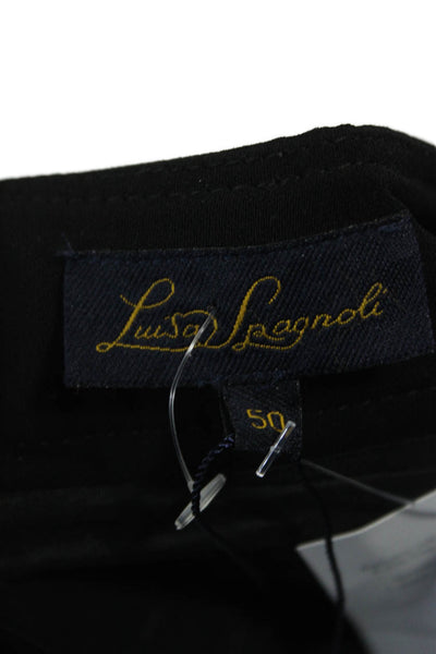 Luisa Spagnoli Women Pleated Skirt Black Polyester Blend Size 50