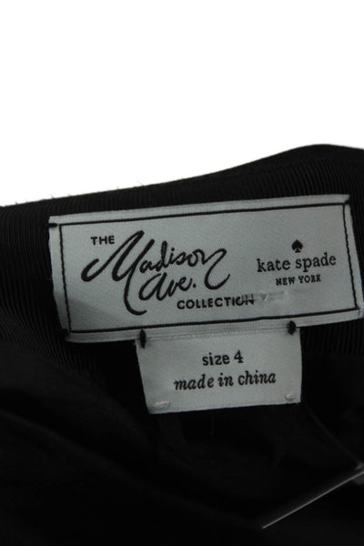 Kate Spade New York Women A-Line Black Acrylic Midi Skirt Zip Size 4