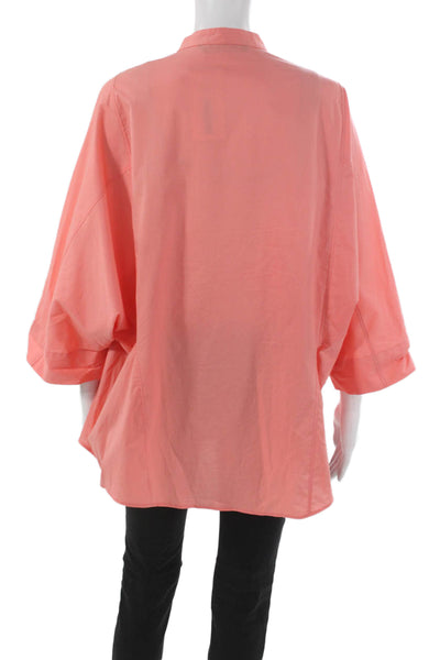 Zara Women Tunic Pink Cotton Collared 3/4 Sleeve Size M