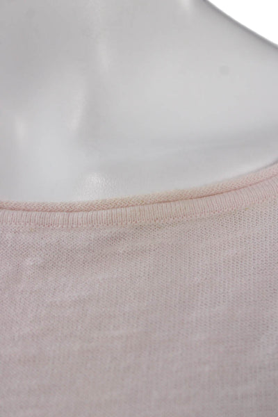 Vince Women Basic Boat Neck Long Sleeve Cotton Sweater Pink Size M