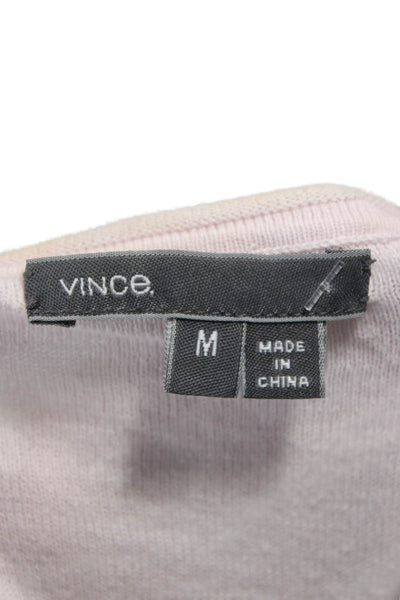 Vince Women Basic Boat Neck Long Sleeve Cotton Sweater Pink Size M