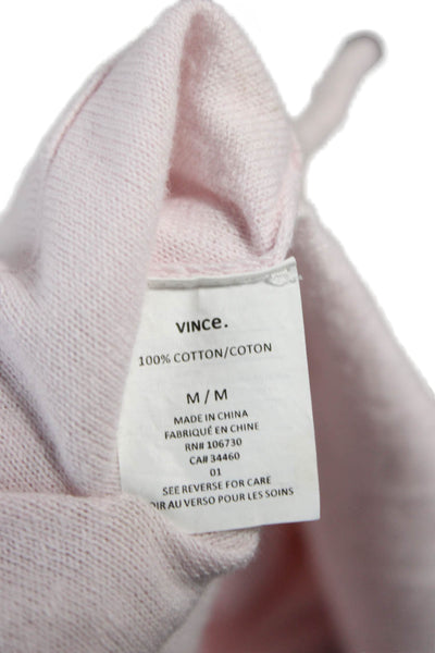 Vince Women Basic Boat Neck Long Sleeve Cotton Sweater Pink Size M