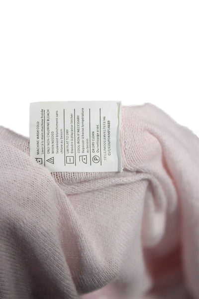 Vince Women Basic Boat Neck Long Sleeve Cotton Sweater Pink Size M
