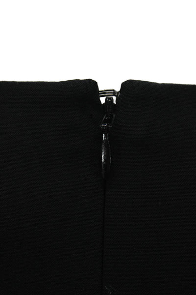 Theory Womens Sheath Dress Black Wool Sleeveless Zip Round Neck Mid-Calf Size 2