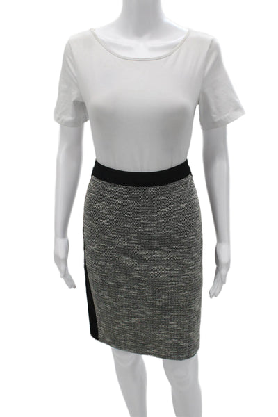 Nanette Lepore Women Gray Flecked Polyester Skirt Suit Long Sleeve Size 2