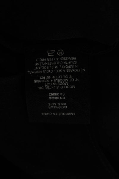 Theory Womens Silk T-Shirt Dress Black Crew Neck Short Sleeve Size PP