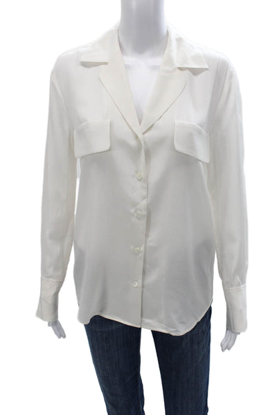 Frame Womens Collared Silk Button Long Sleeve Basic Blouse Size XS