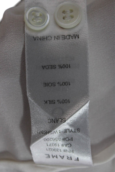 Frame Womens Collared Silk Button Long Sleeve Basic Blouse Size XS