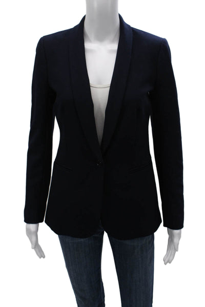 J Crew Womens Blue 55% Wool Blazer Size 0