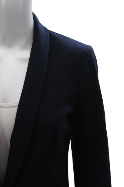 J Crew Womens Blue 55% Wool Blazer Size 0
