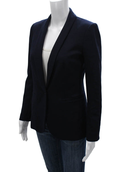 J Crew Womens Blue 55% Wool Blazer Size 0