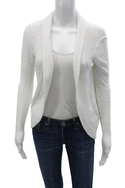 Lily Pulitzer Women White Collared Viscose Cardigan Long Sleeve Size XS