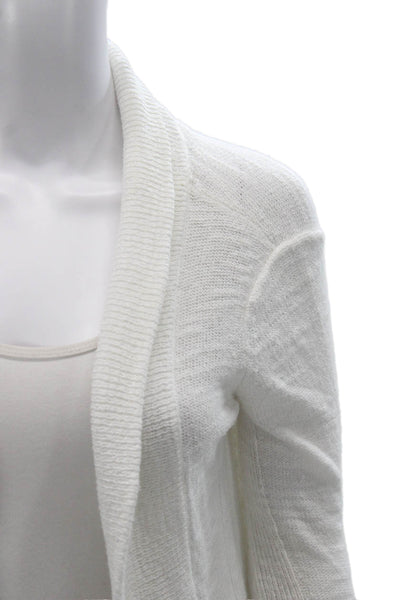 Lily Pulitzer Women White Collared Viscose Cardigan Long Sleeve Size XS