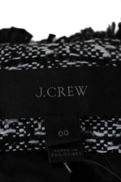 J Crew Womens Biker Jacket Black Zip Polyester Long Sleeve Size 00
