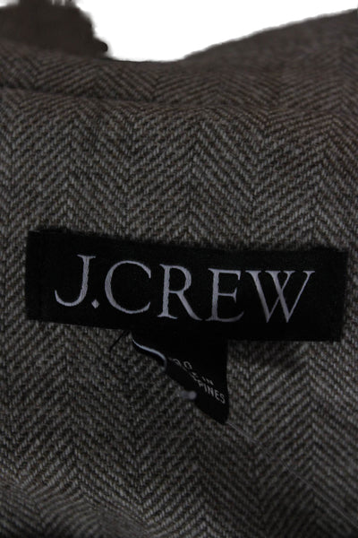J Crew Women Gray Wool Herringbone Blazer Button Size 00