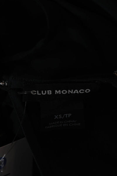 Club Monaco Women Silk V-Neck Sleeveless Basic Blouse Black Size XS