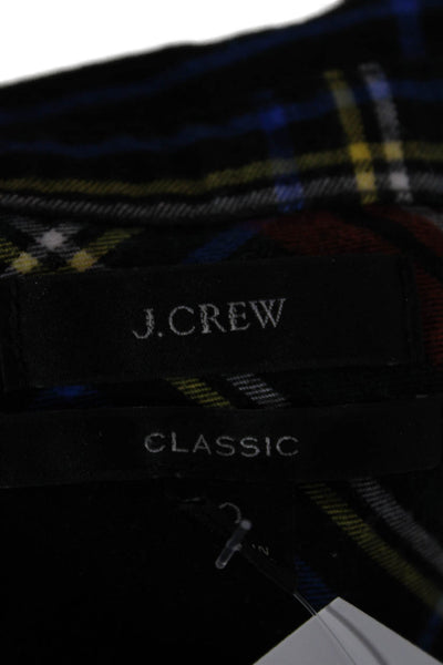 J Crew Women Multicolor Plaid Cotton Button Up Blouse Long Sleeve Size 0