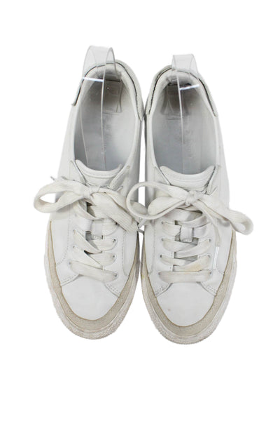 Rag & Bone Womens Leather Low Top Sneakers White Size 37.5 7.5