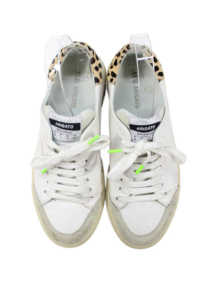 Axel Arigato Womens Leather Lace Up Low Top Sneakers White Size 7.5
