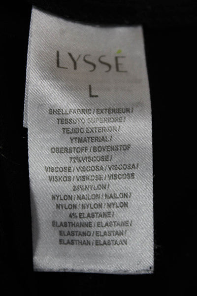 Lysse Women Ankle Leggings Black Viscose Solid Inseam 24in Size L