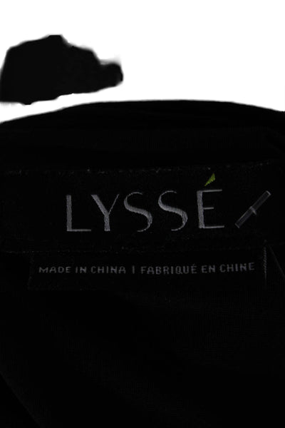 Lysse Women Ankle Leggings Black Viscose Solid Inseam 24in Size L